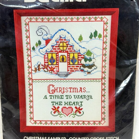 Bucilla Christmas Sampler Counted Cross-Stitch Kit "Warm The Heart" New/Sealed - Picture 2 of 5